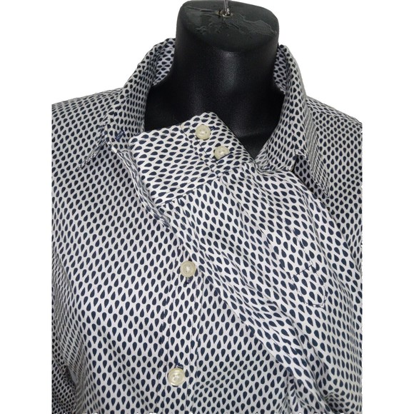 Banana Republic Women's Non Iron Shirt Business Collared Long Sleeve Geomatric 6 - Picture 3 of 9